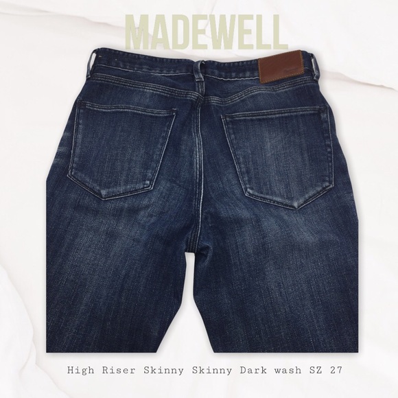 MADEWELL| High Riser Skinny Skinny Dark wash SZ 27 - Picture 5 of 9